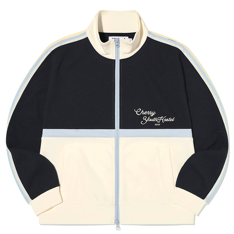 カラーミックストラックジャージジャケット【アイボリー】
