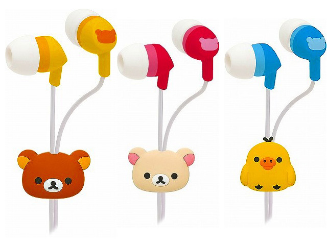 リラックマとコリラックマとキイロイトリのカナル型（耳栓型）イヤホン