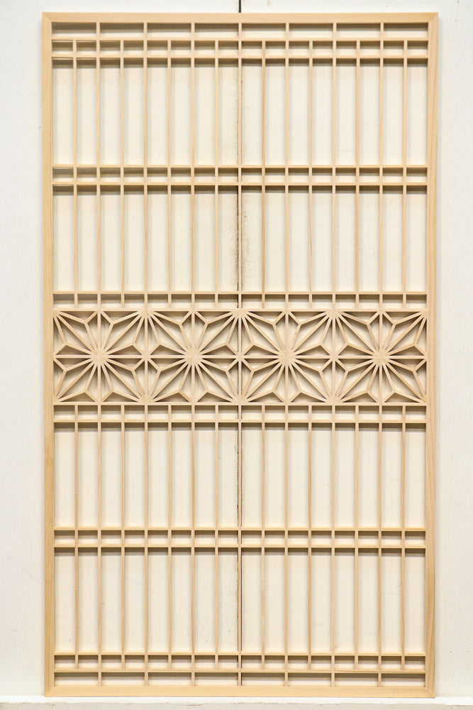 大振りの角麻組子が上品な建具素材 E8887 在庫16枚 【奈良県建具屋さん