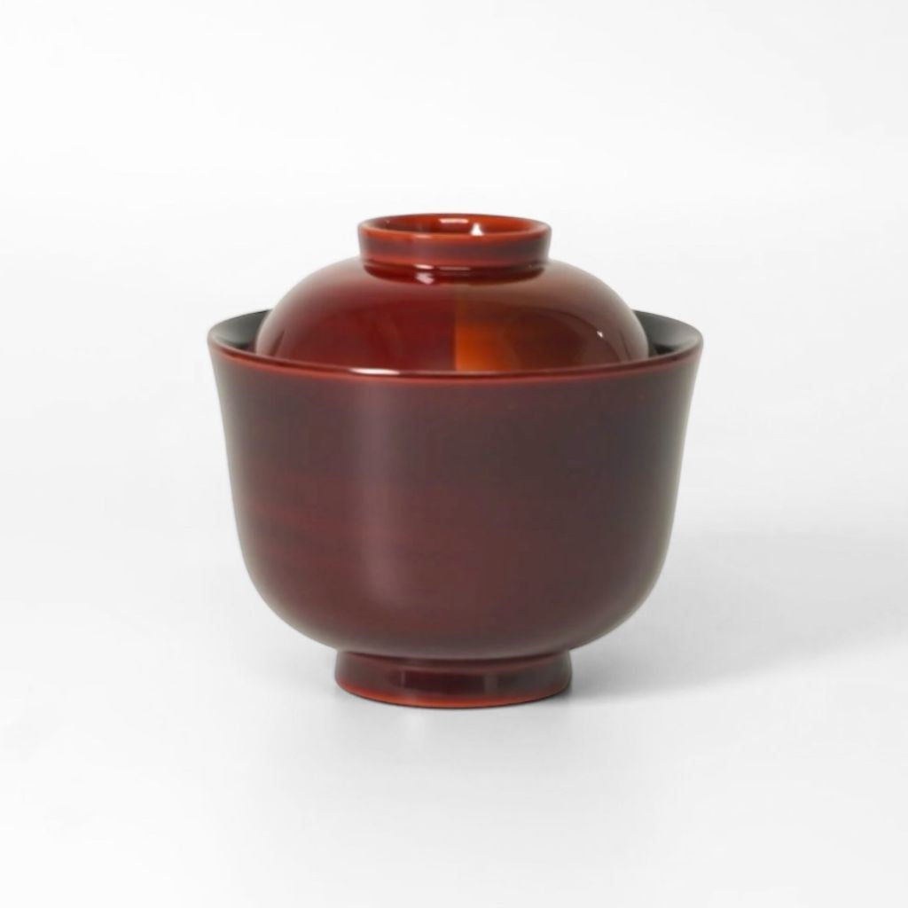 越前 市松白檀 小吸物椀 – 漆器 高翆