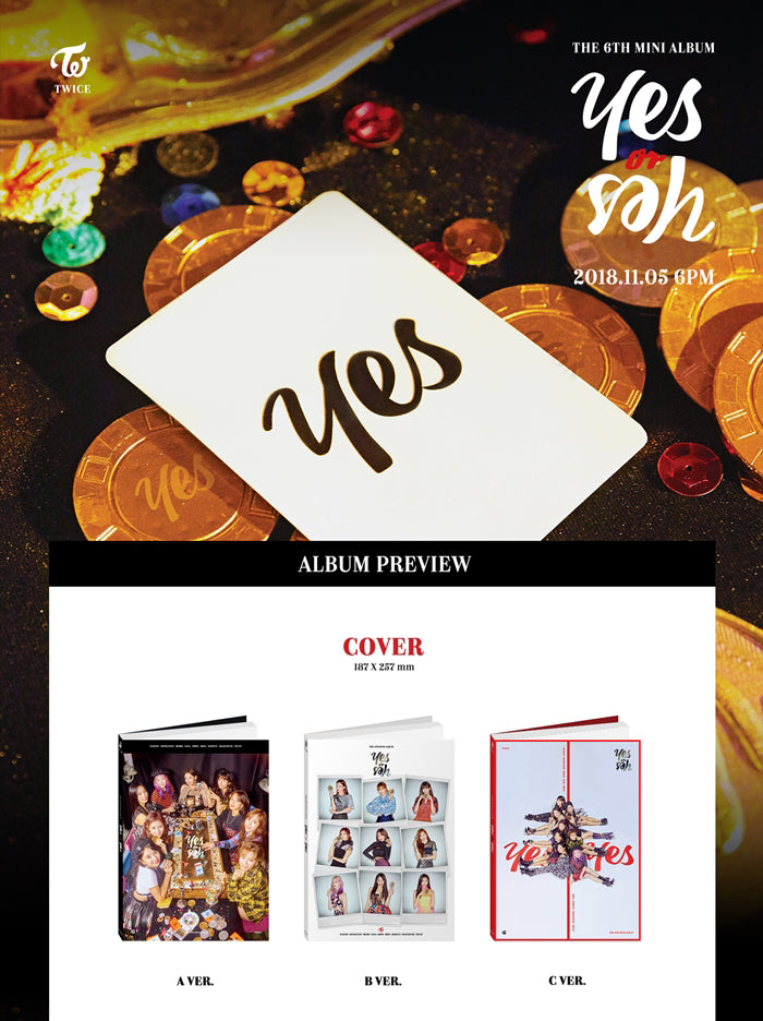 TWICE - YES OR YES 6th Mini Album+Free Gift – KPOP MARKET