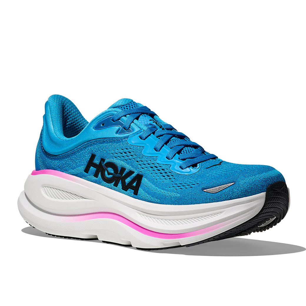 Womens Hoka Bondi 9 in Skyward Blue / Neon Fuchsia – Lucky Shoes