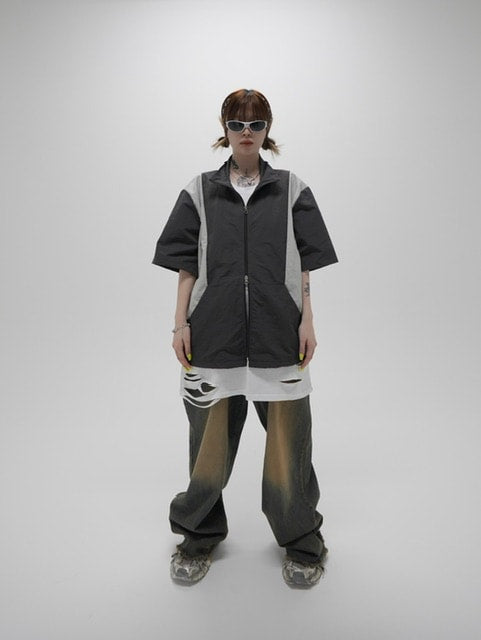 受注制【Never mind the XU】nylon zip up jacket (3color) – PRESSING