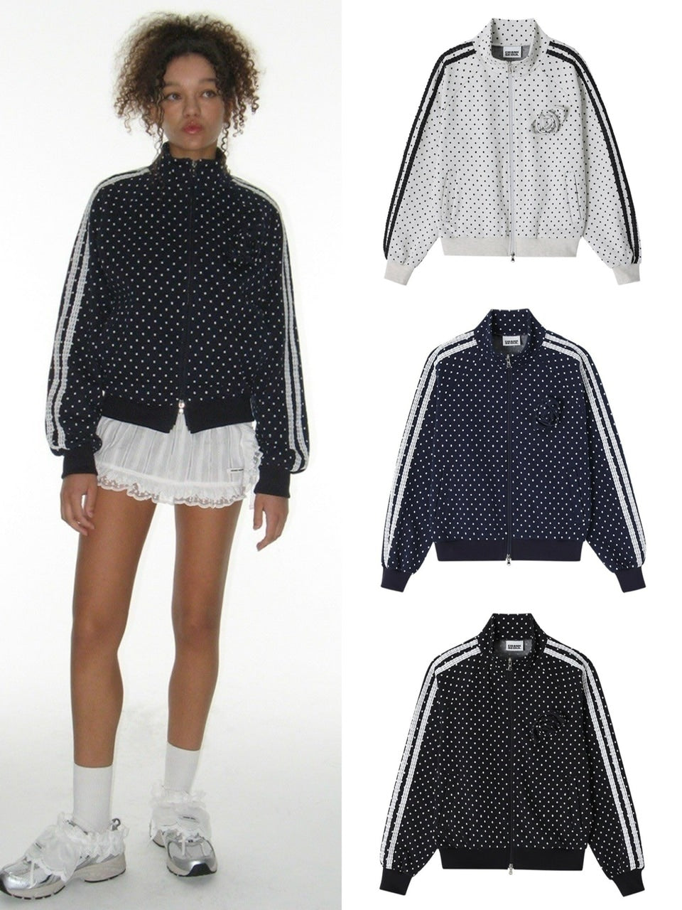 CRANK】ROSE DOT TRACK JACKET / 【クランク】ローズドットダブル