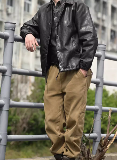 ☆植物タンニン鞣し ウォッシュ加工 シープレザーコーチジャケット☆M