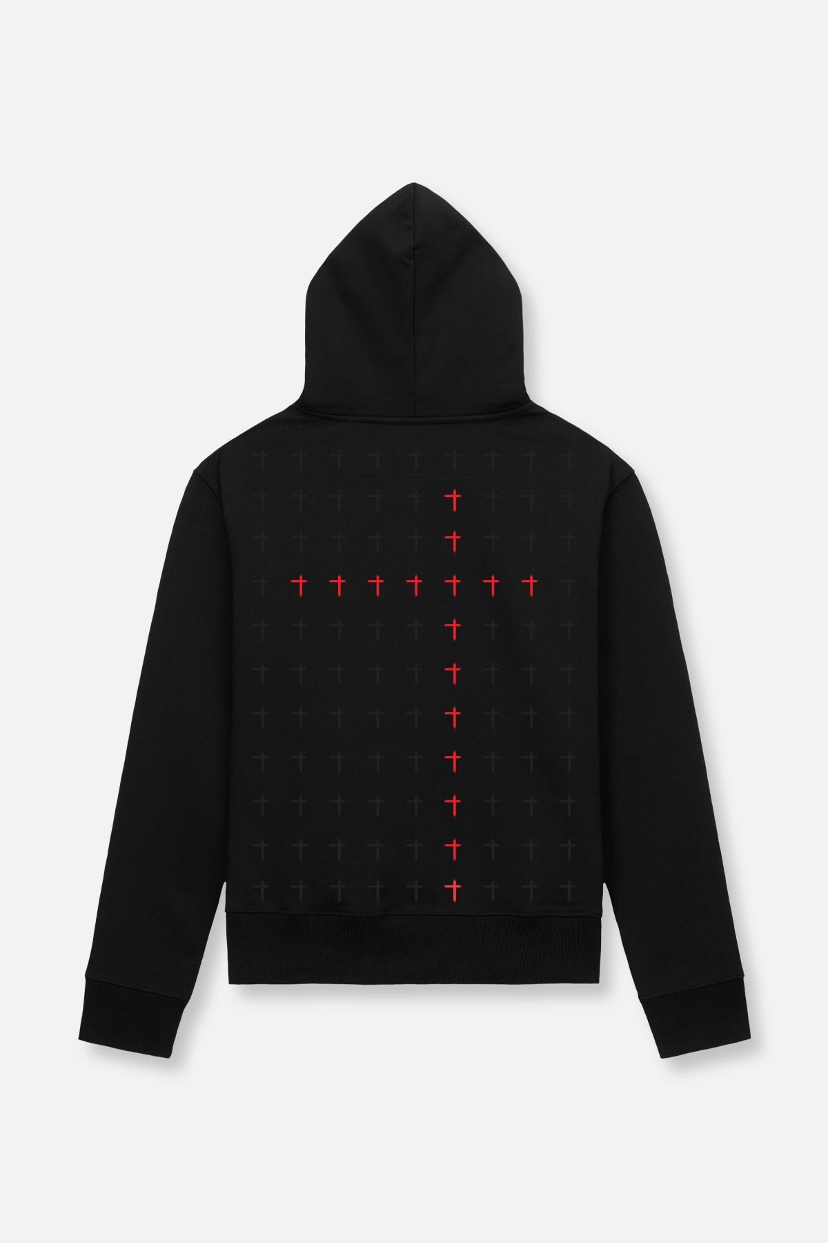 DION HOODIE | BLACK RED LONG CROSS – RTA
