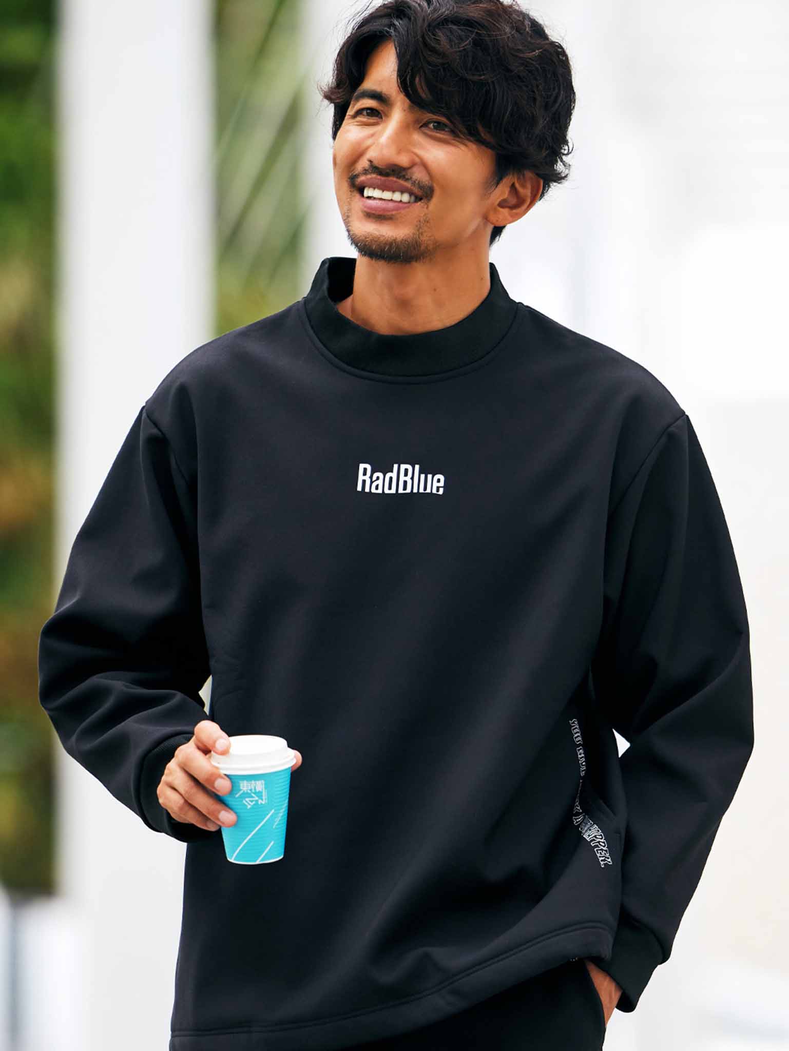 裏フリースモックネック防風プルオーバー