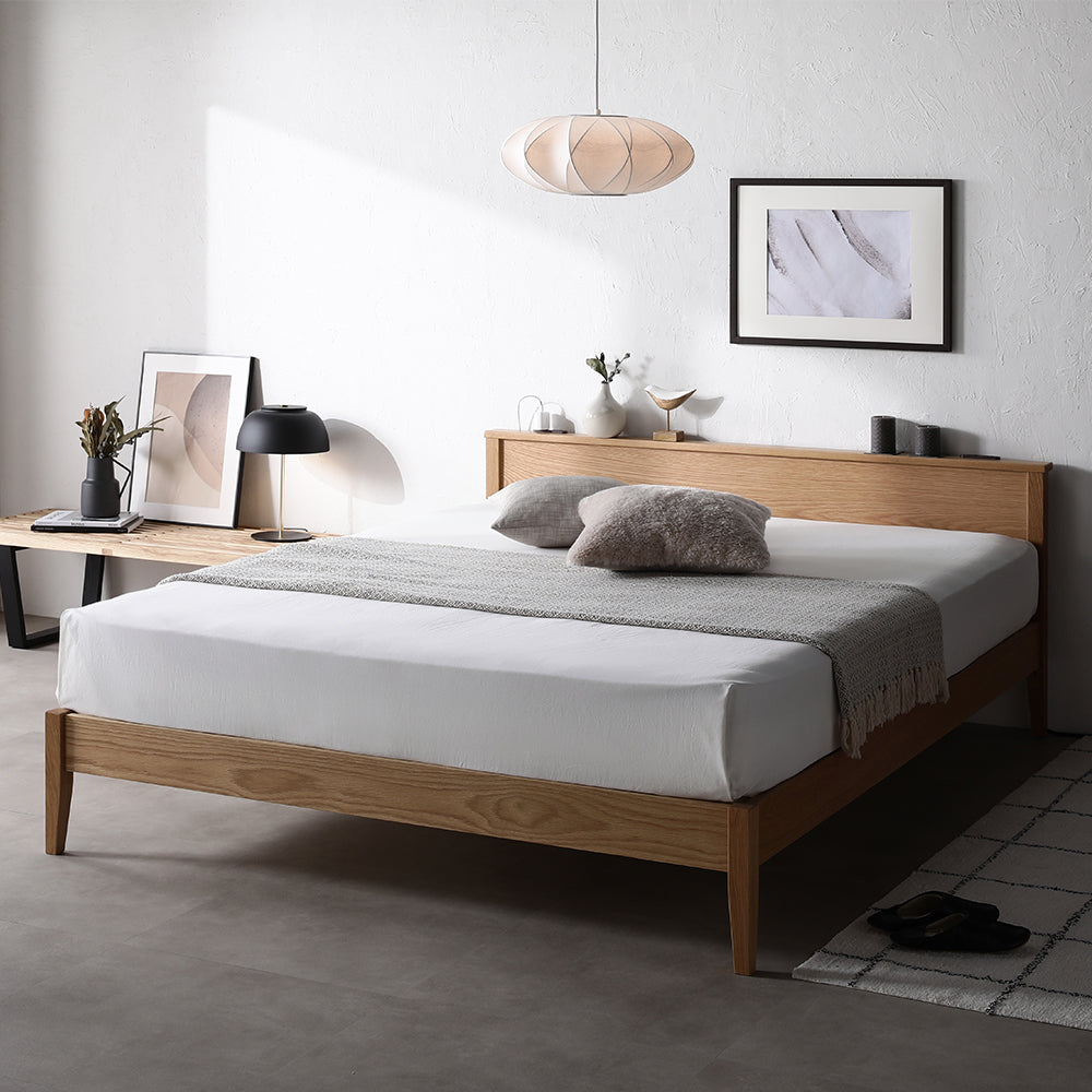 組み立て簡単 オーク材 天然木すのこベッド 『Reoak リオーク』/北欧風