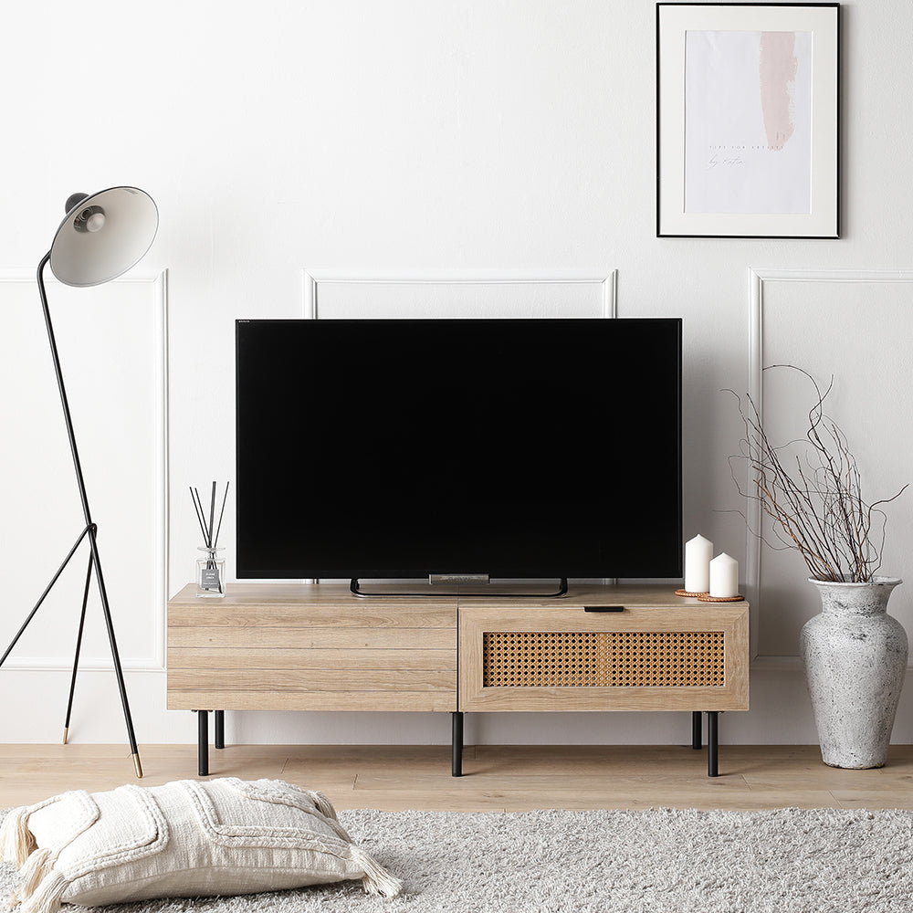 ラタン調テレビボード（幅120cm） 『WEAVA ウィーヴァ』/大容量収納