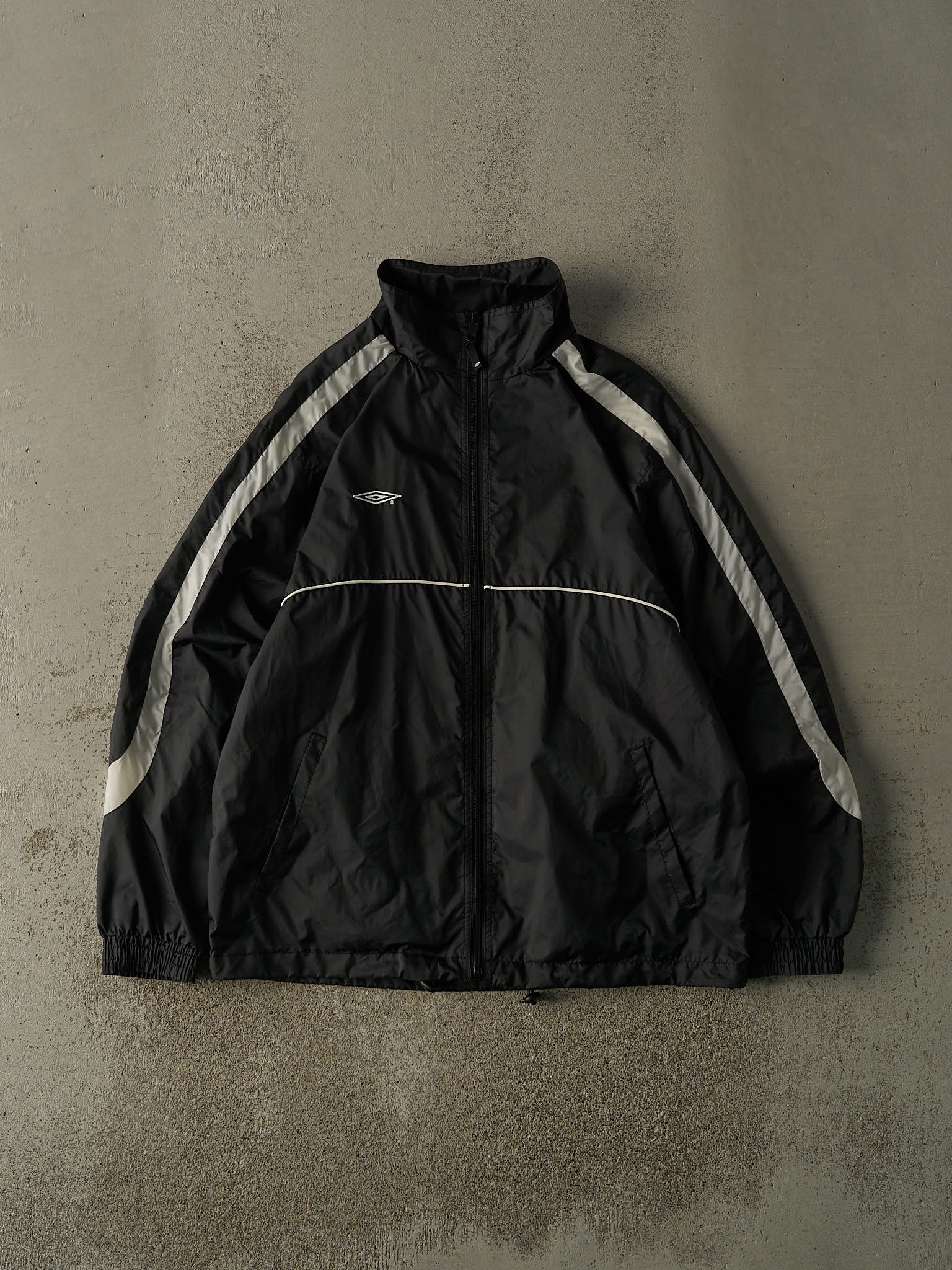 Vintage Y2K Black Umbro Windbreaker Track Jacket (L/XL