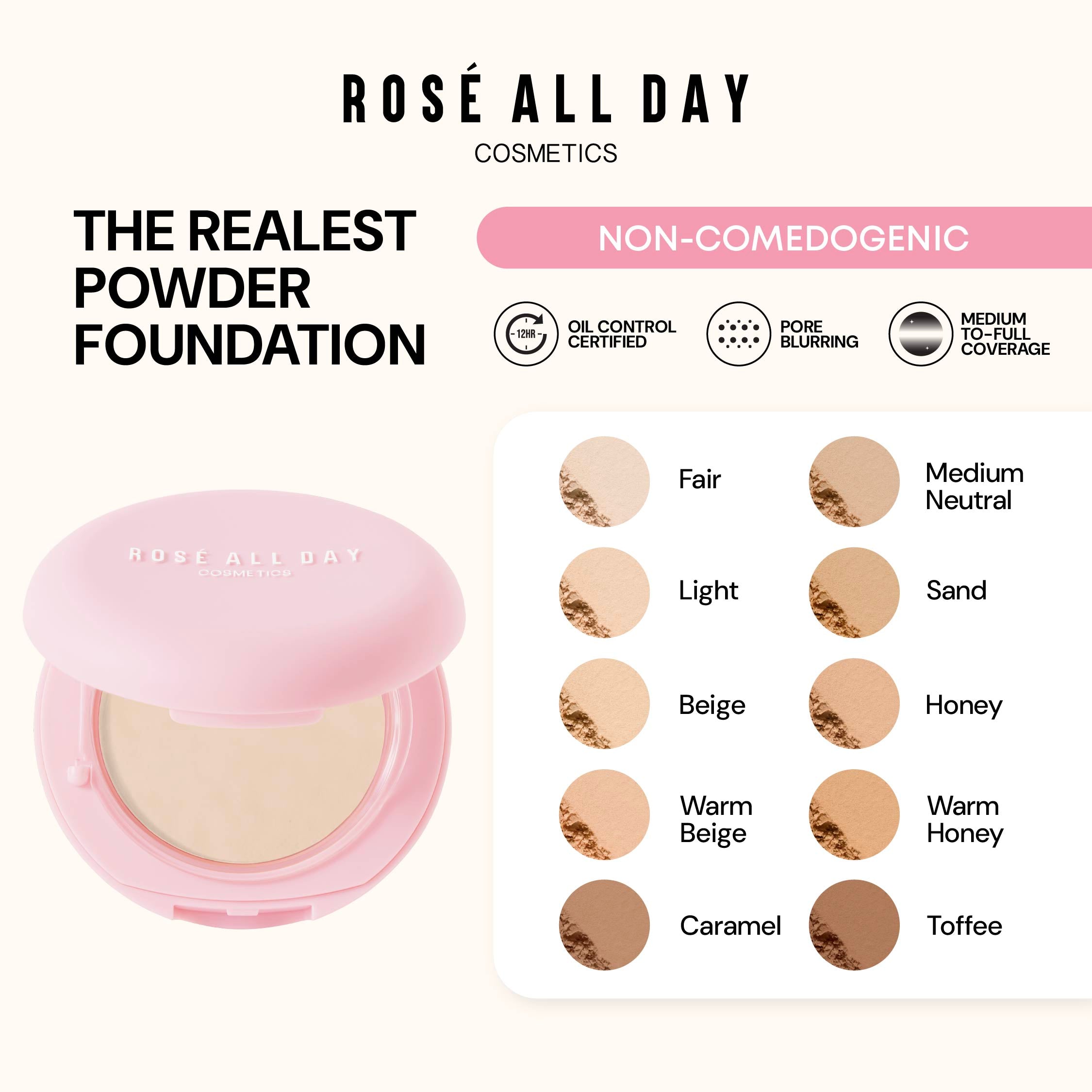 Rosé All Day The Realest Lightweight Powder Foundation – Rosé All