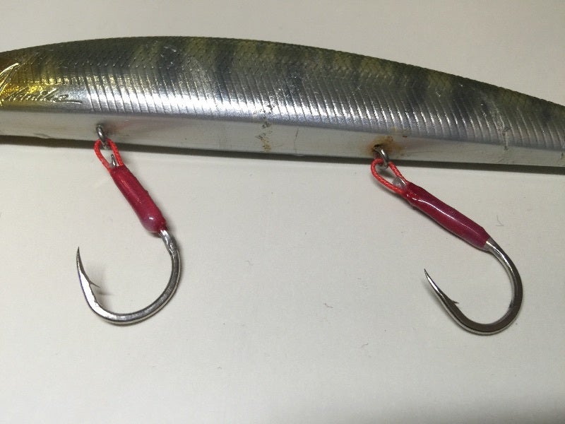 シーバス用のルアーにSRLシングルフックを装着 | ラインブレークのたわごと