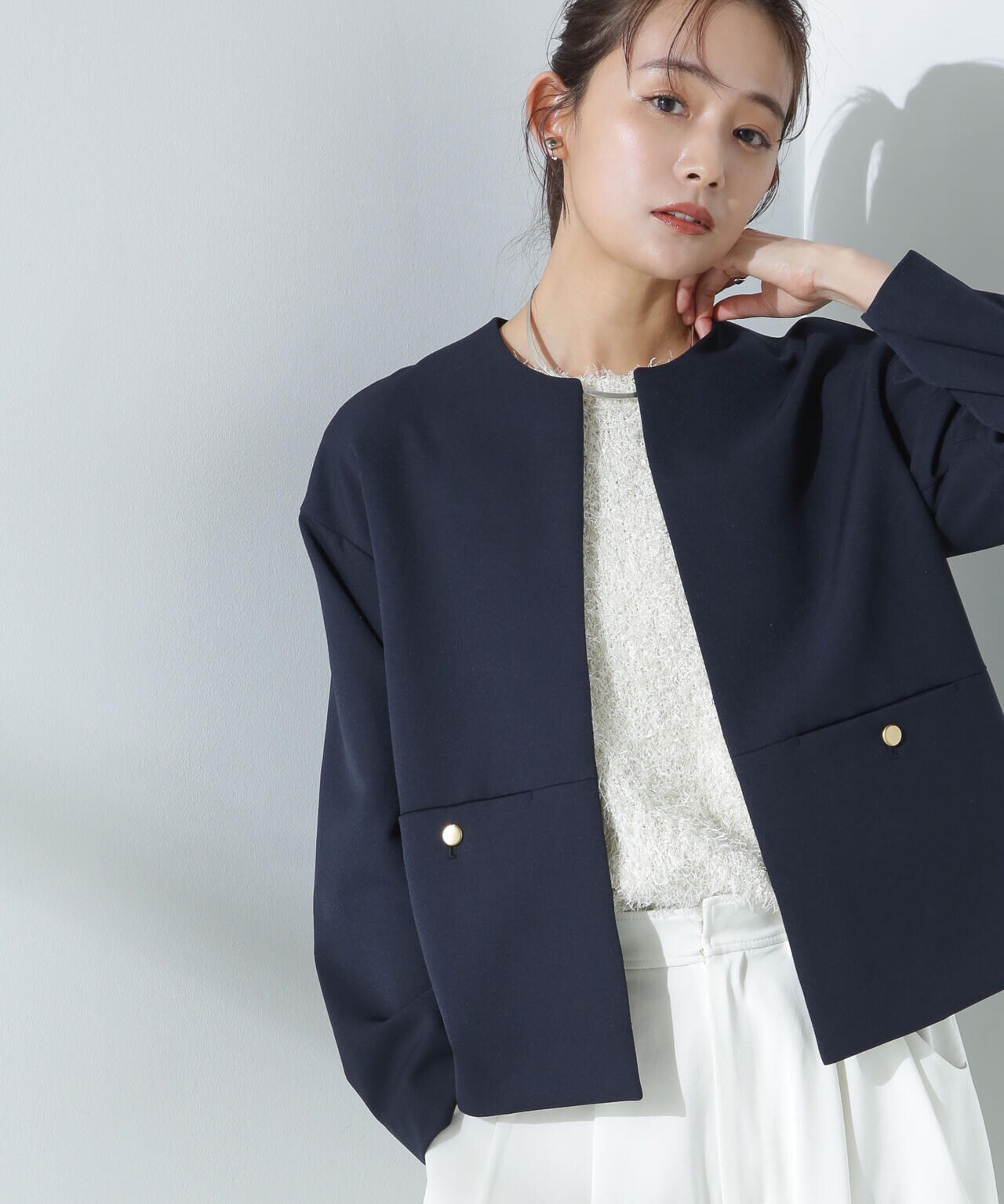 デイリー ファンクション ノーカラー ジャケット ( セットアップ 可)