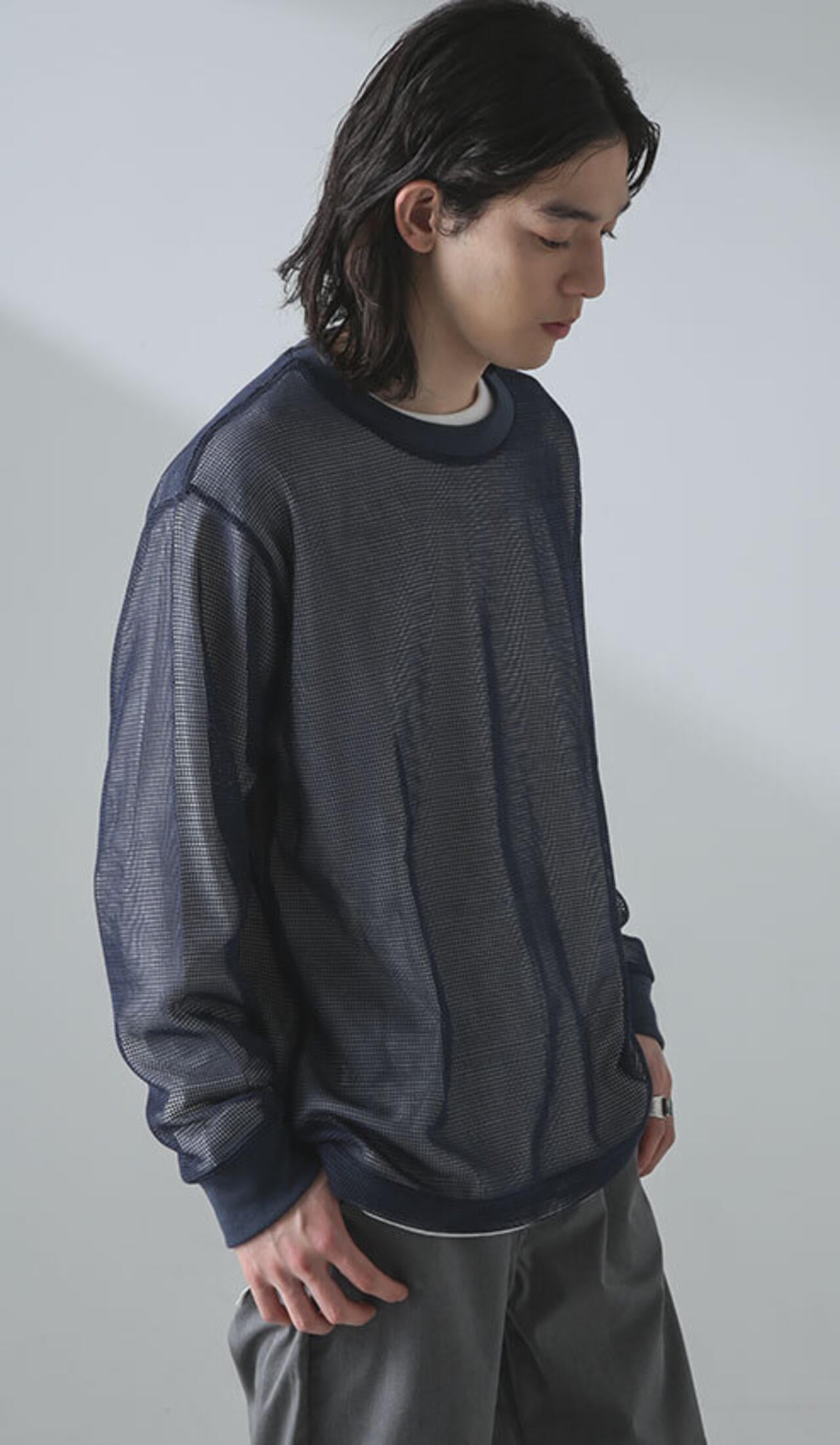 アンサンブル メッシュ Tシャツ 長袖