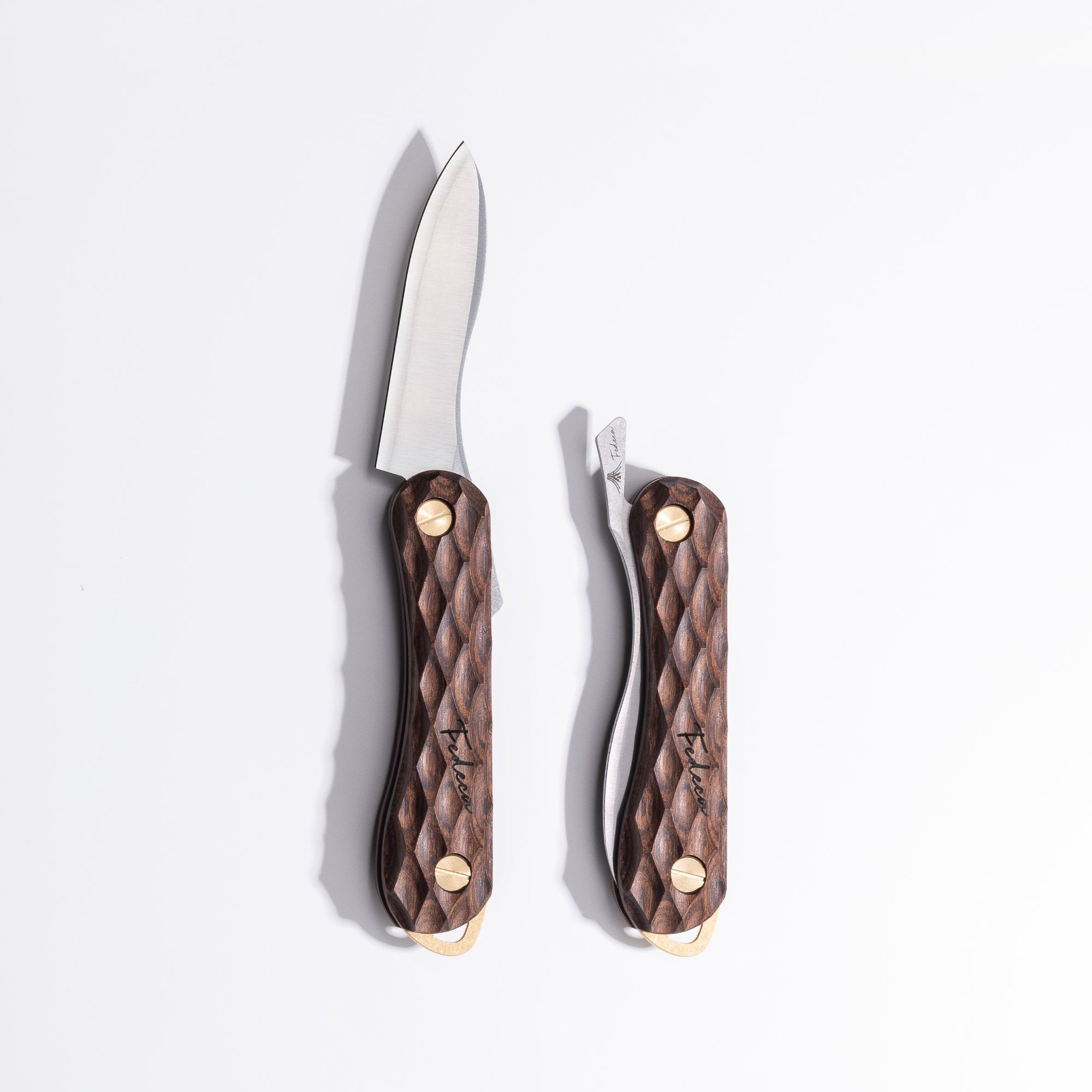 強化木】折畳式料理ナイフSolo 名栗ブラウン (ステンレス鋼/銀紙三号