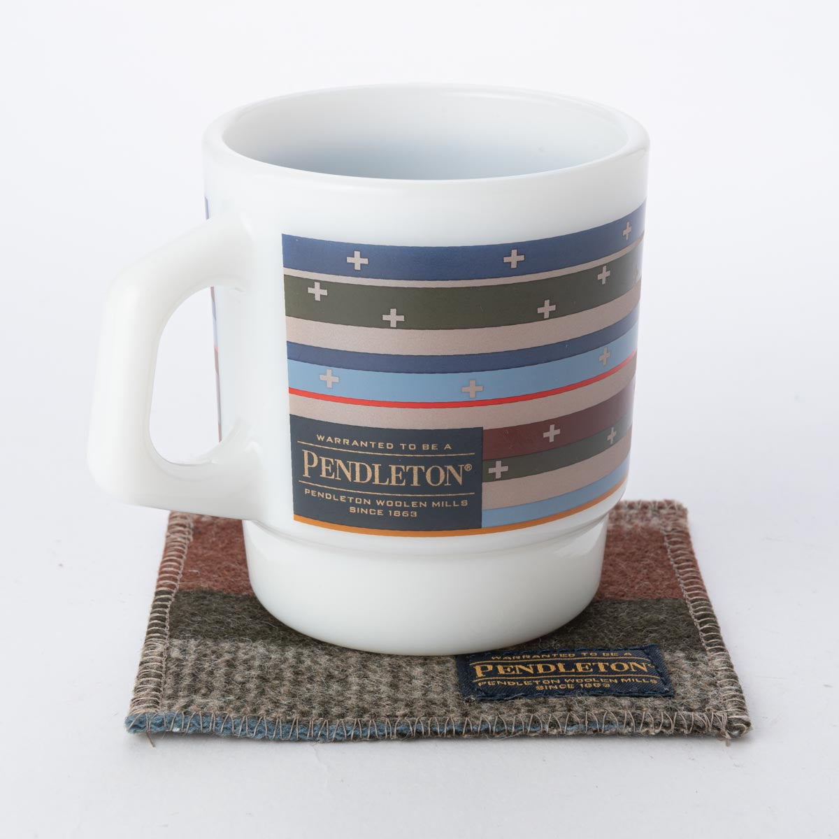 Fire-King スタッキングマグ PENDLETON [スカウトストライプ] ミルク