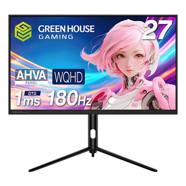 GreenHouse 27型 180Hz WQHD ゲーミングディスプレイ 液晶モニター