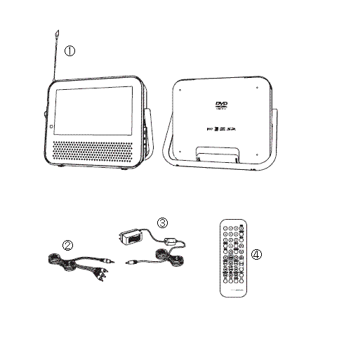 VD-J719 ポータブル防水DVDプレーヤーDVD ZABADY アフターパーツ