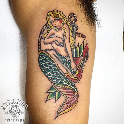人魚・ボクシンググローブ◎トラディショナル | STROKER TATTOO