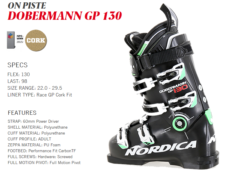 15/16 Nordica Dobermann GP 130 SkiBoots - 