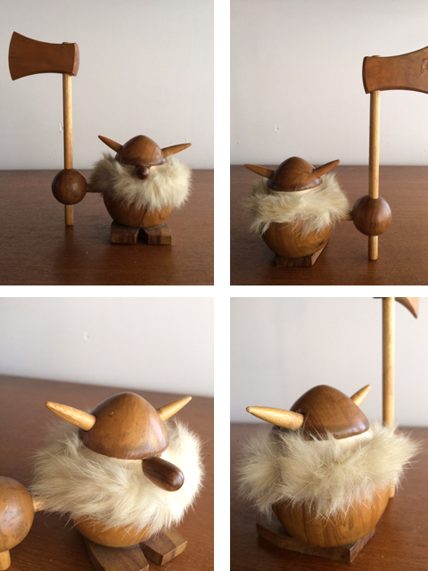 60'sビンテージ ノギンス・バイキング 木製人形 東欧・北欧雑貨