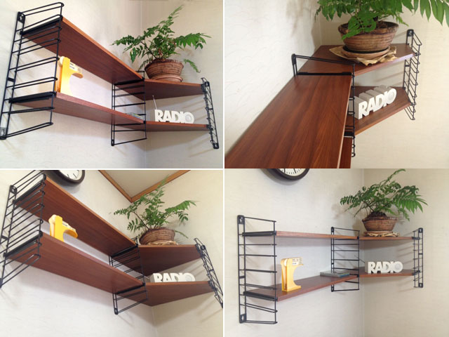 50'ビンテージ wallshelf チーク ウォール シェルフ 飾り棚 オランダ
