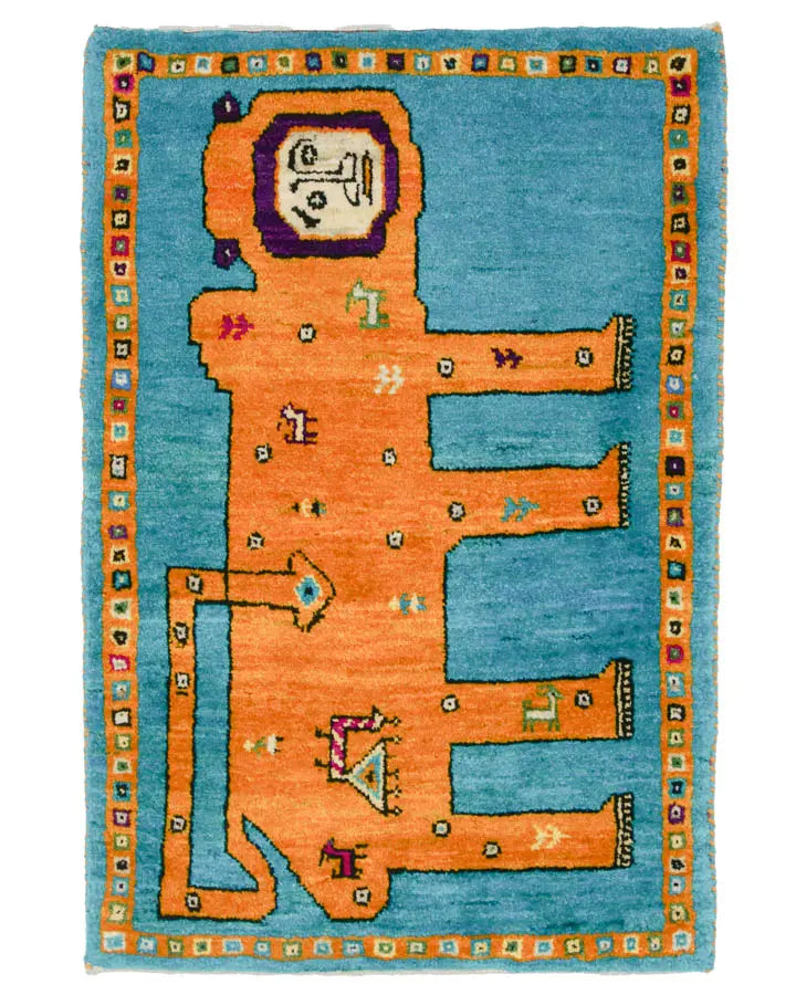 ライオンギャッベ 約64cm x 95cm｜SATHI RUGS