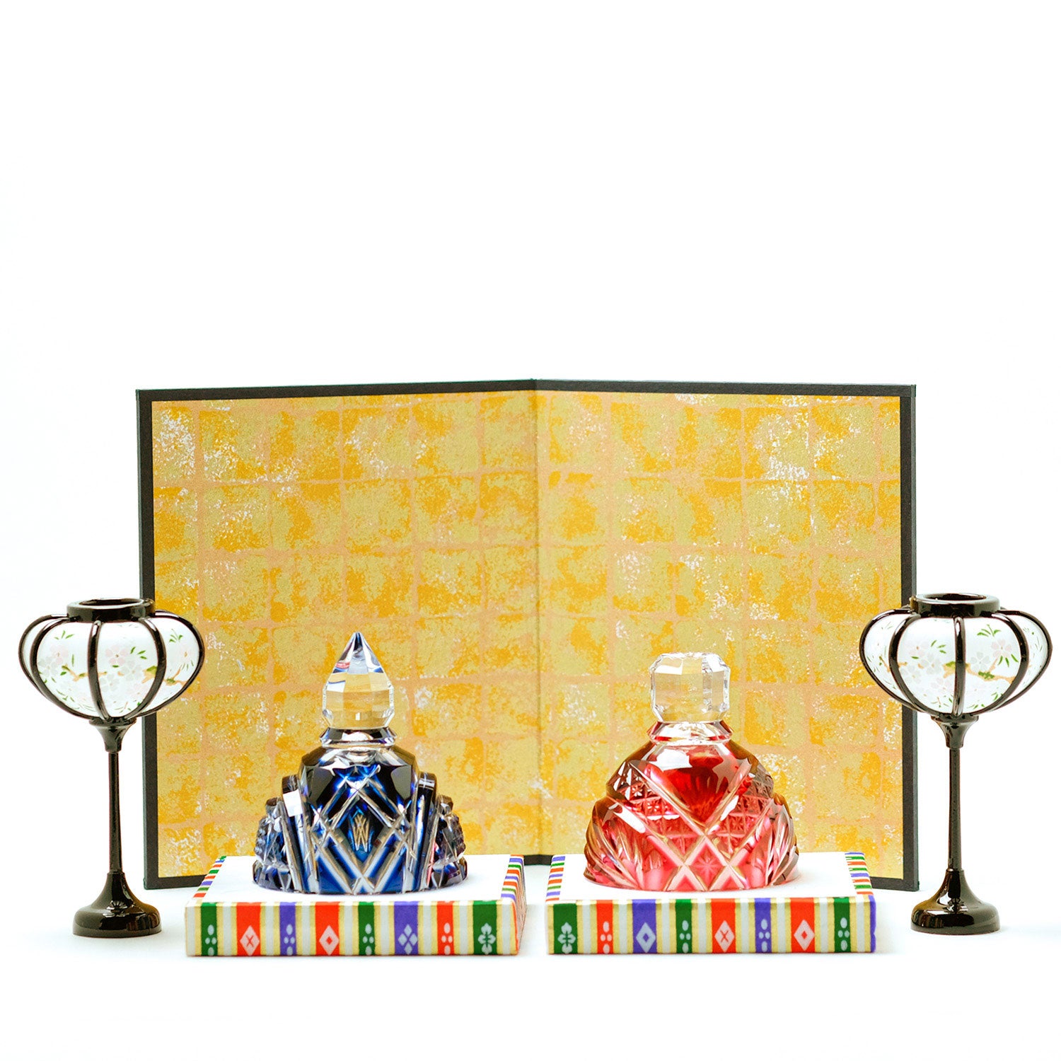 島津薩摩切子】創作 薩摩切子雛Ⅱセット – ㈱島津興業 島津薩摩切子