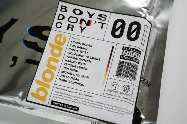 フランク・オーシャンのZINE「Boys Don't Cry」 | SATYOUTH