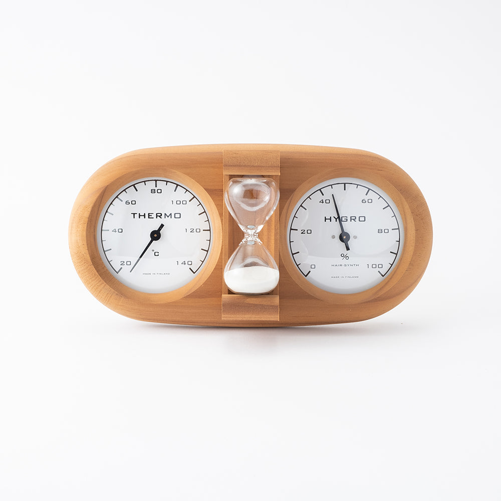 92995918 温度＆湿度計 591L ブラウン 15分砂時計付き – サウニア