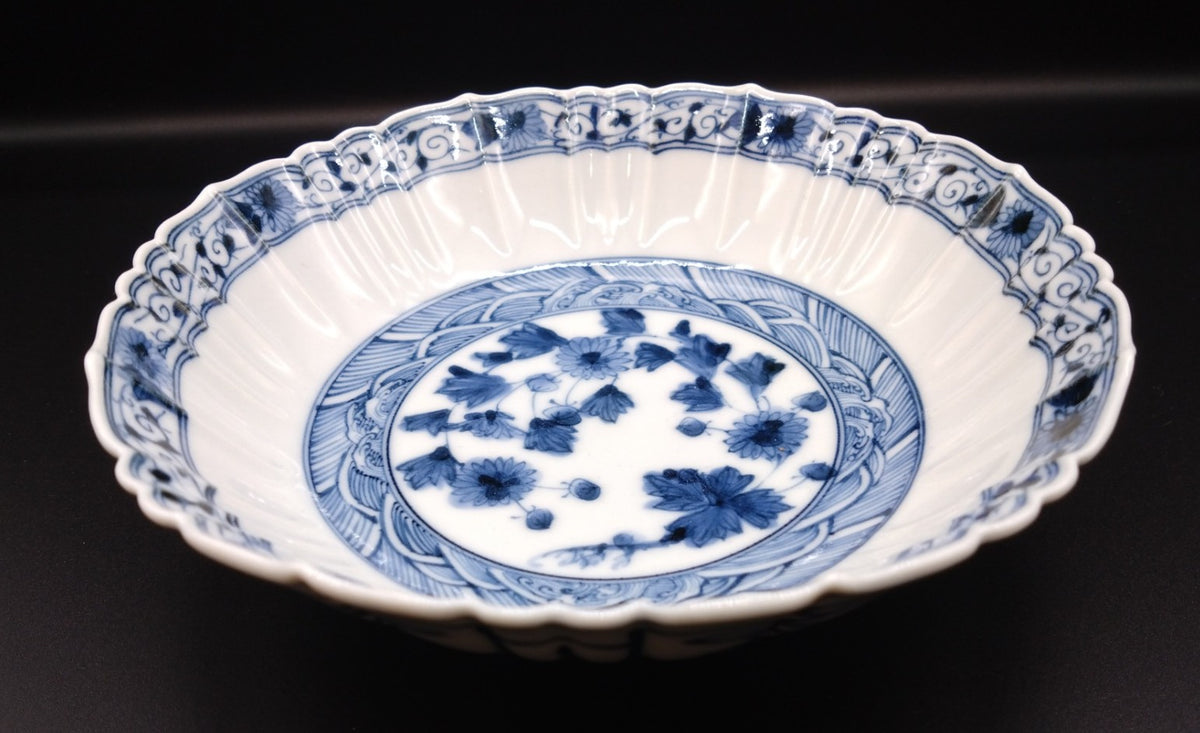 九谷焼 山本長左 菊唐草浅鉢 – SEIKADO