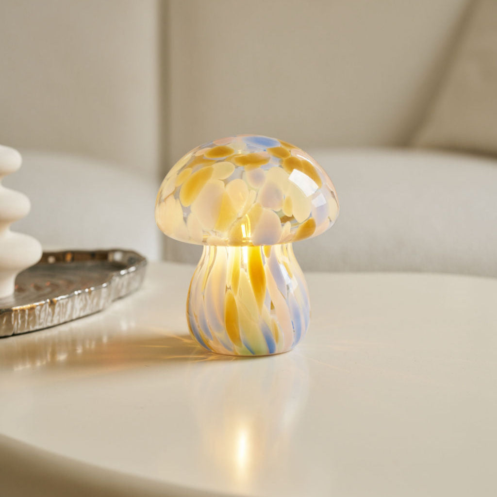 Glass Mushroom Table Lamp, Blue | Shop Humber