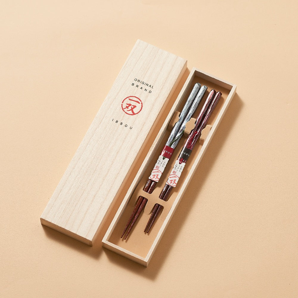 一双】桐箱2膳入 オーロラ｜お箸のイシダ【公式】オンラインショップ