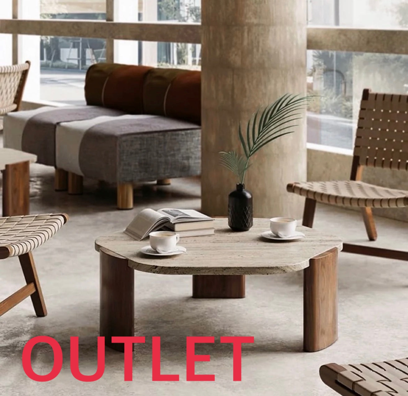 アウトレット15％OFF】トラバーチン ローテーブル