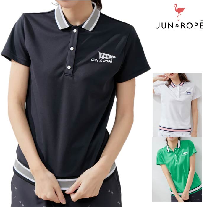 JUN&ROPE' ジュンアンドロペ レディース ゴルフウェア 半袖ポロシャツ