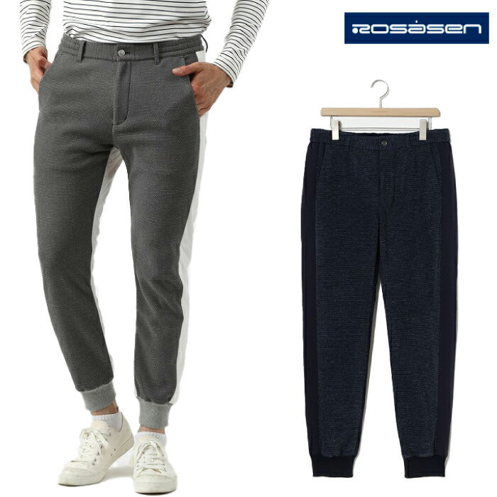 Rosasen ロサーセン ゴルフウェア メンズ 変形カノコ裏起毛×タフタ