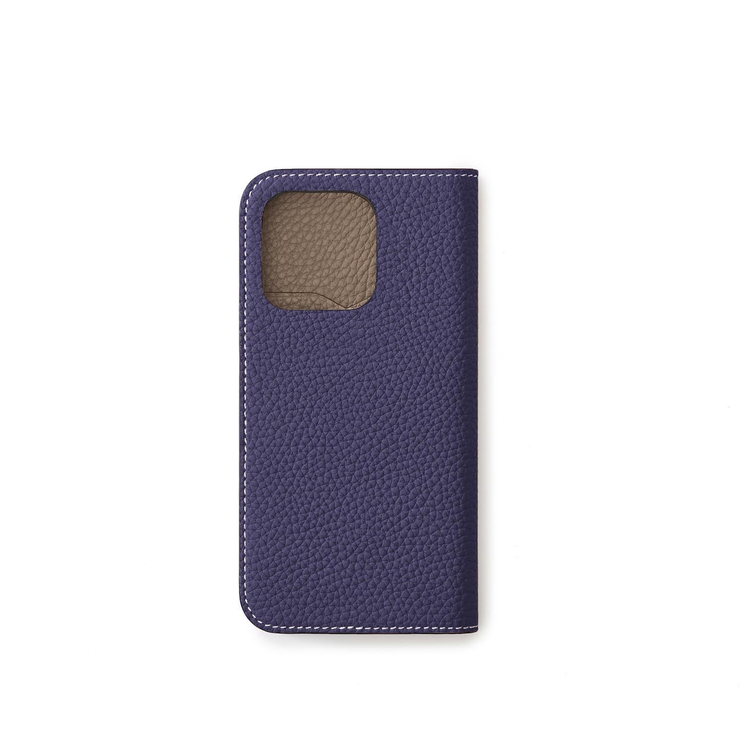 ボナベンチュラ】(iPhone15Pro) ダイアリーケース シュリンクレザー