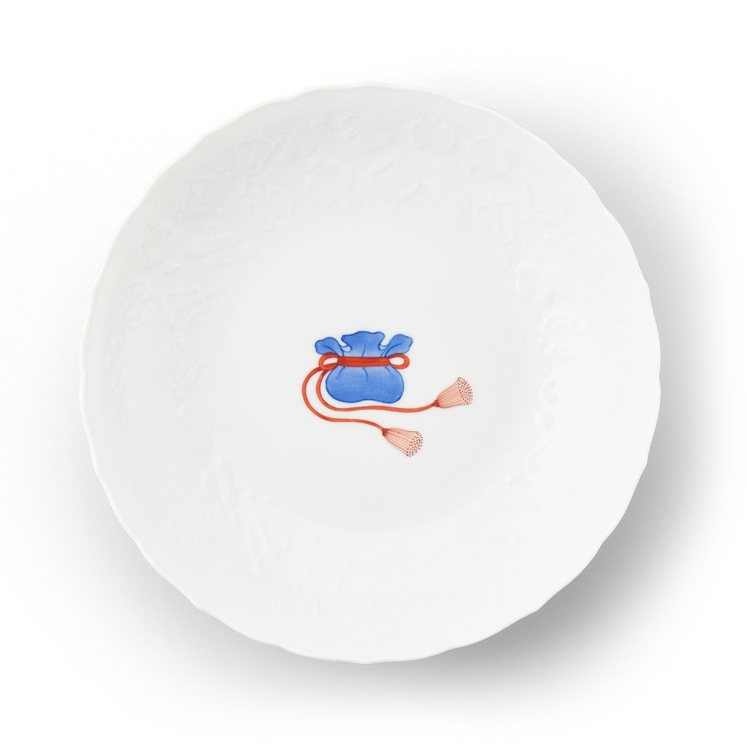 宝尽くし文 宝袋 彫7寸皿 | 畑萬陶苑 ONLINE SHOP