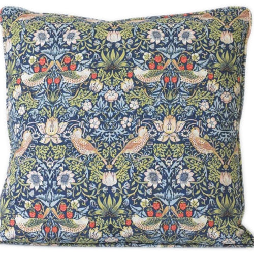 ウィリアムモリス パイピングクッションカバー いちご泥棒 Strawberry