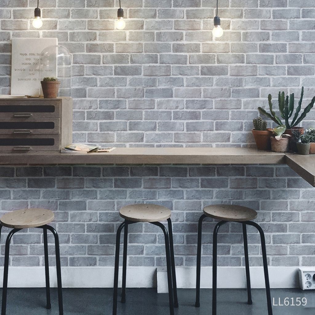 コンクリートレンガ｜LL6159｜のり付き壁紙