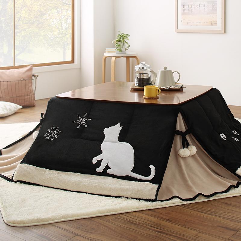 シルエットが可愛い！ 猫柄省スペースこたつ布団 Lameynya