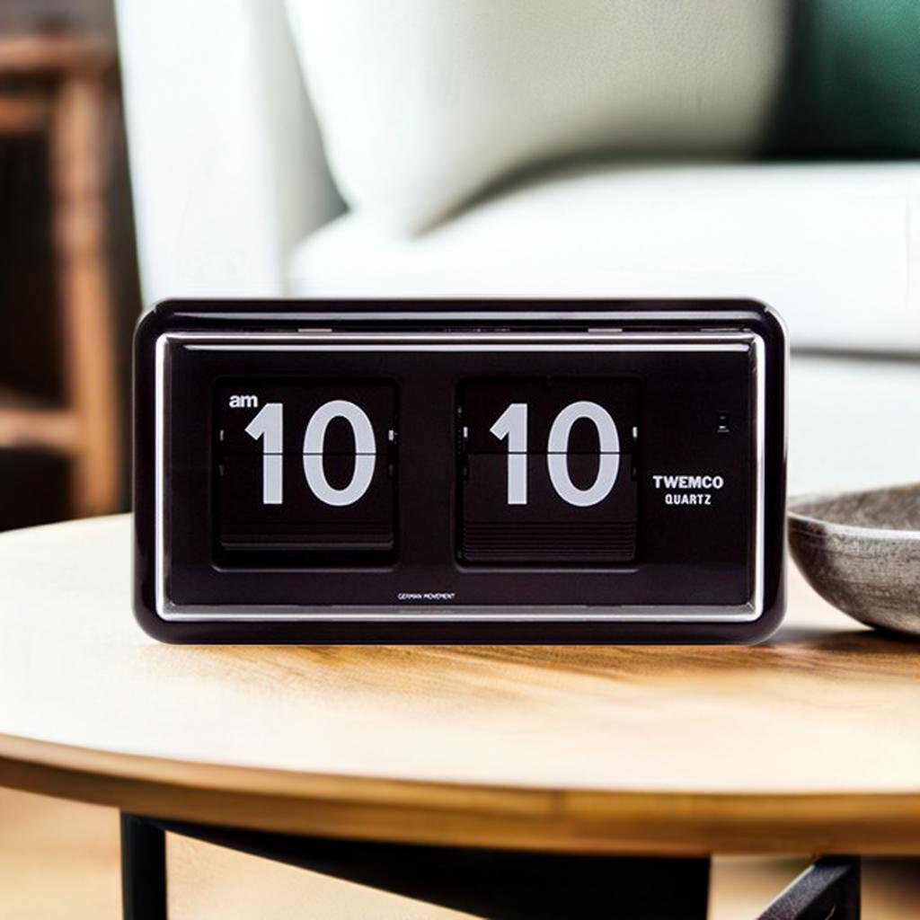 トゥエンコ パタパタ時計 フリップクロック 置き時計 ブラック QT-30