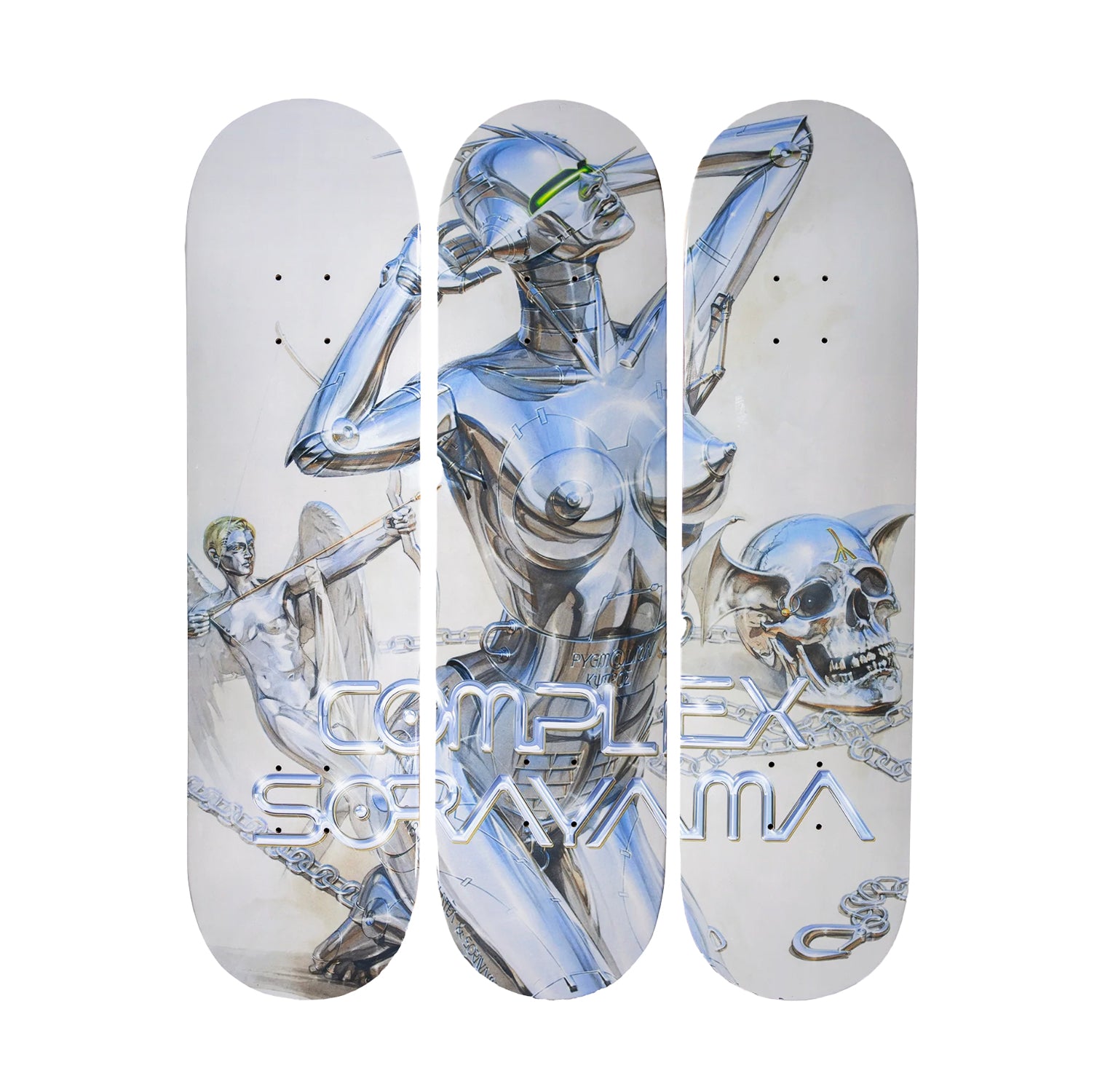 HAJIME SORYAMA x Complex 'Skull' (2024) Triptych Skateboard Deck