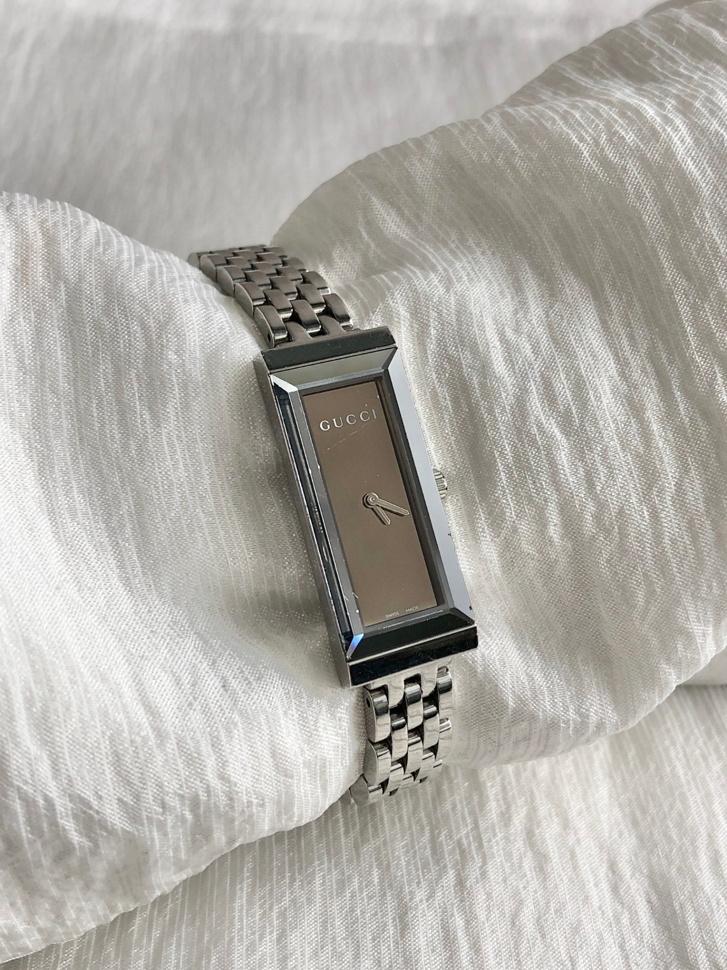 GUCCI Watch Silver 127.5 Vintage inj62x – VintageShop solo