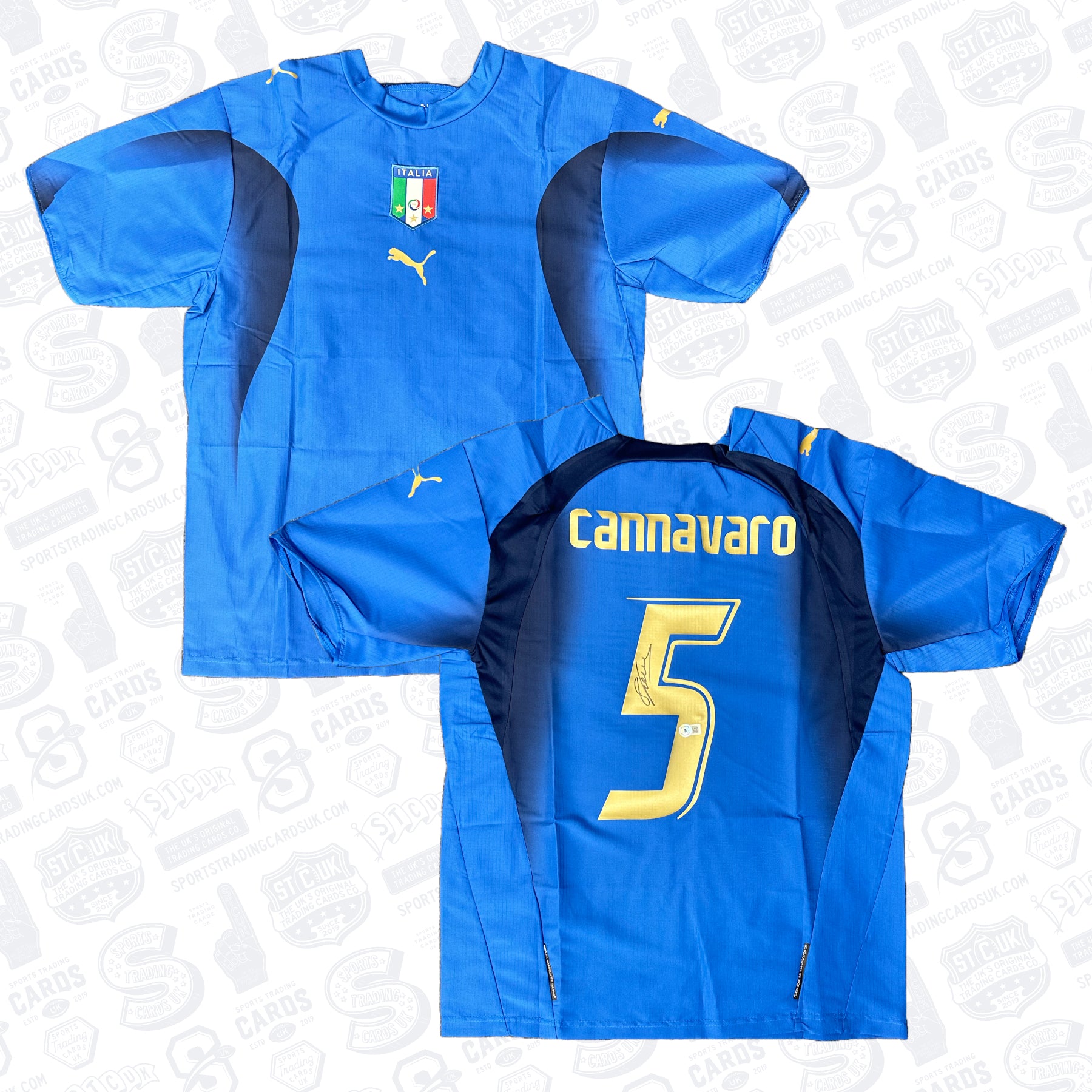 Fabio Cannavaro Signed Italy National Team Soccer Jersey #5 - Beckett