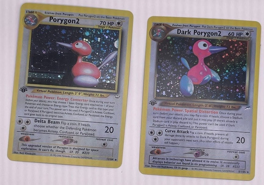 Porygon2 Reprint Bundle Lot of 2 - Neo Revelation & Neo Destiny