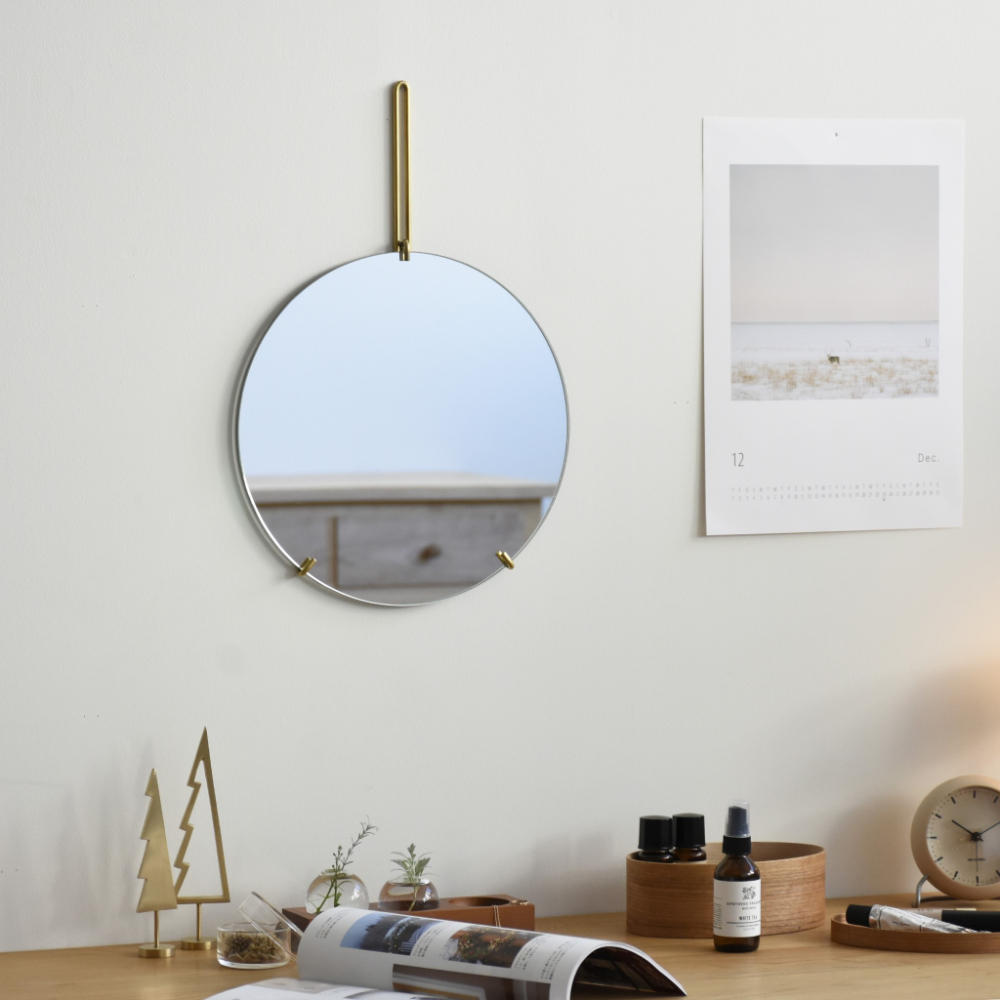 円形ウォールミラー 木製フレーム 北欧デザイン 【公式通販】