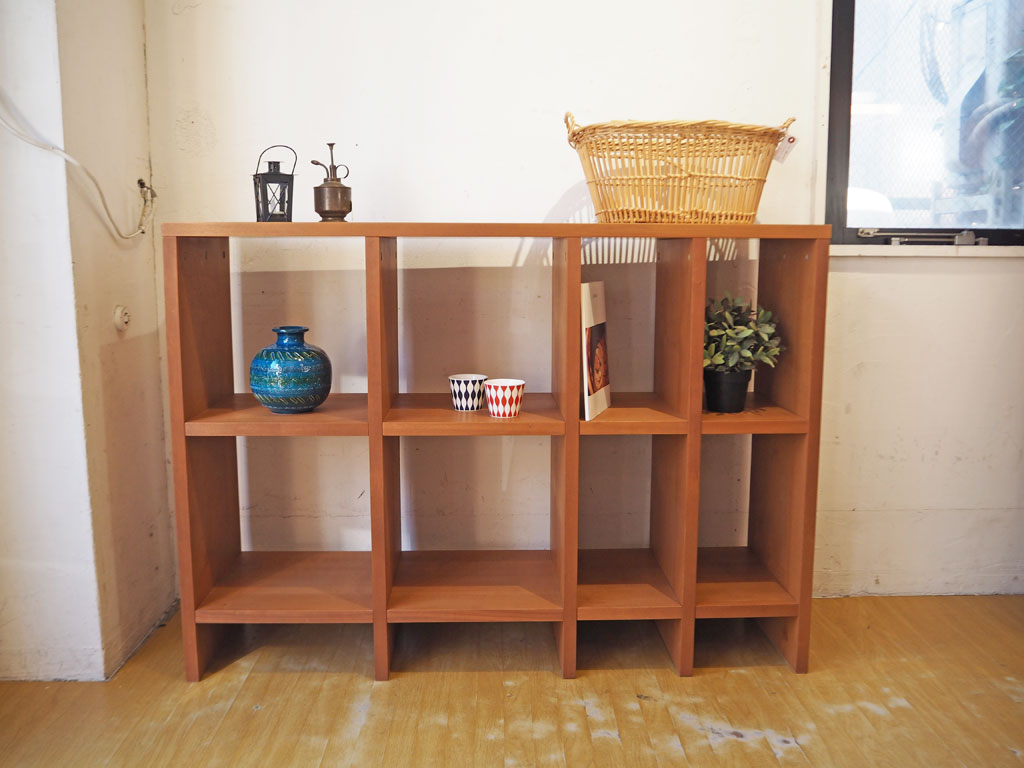 ウニコ unico ジーン GENE オープンシェルフ 2段4列 本棚 チェリー材