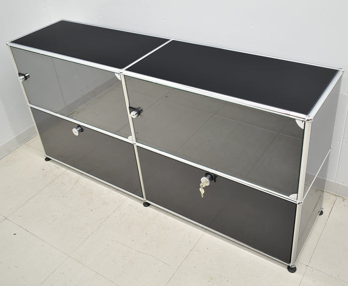 中古】USM Haller ハラーキャビネット 2列2段 ブラック W1525