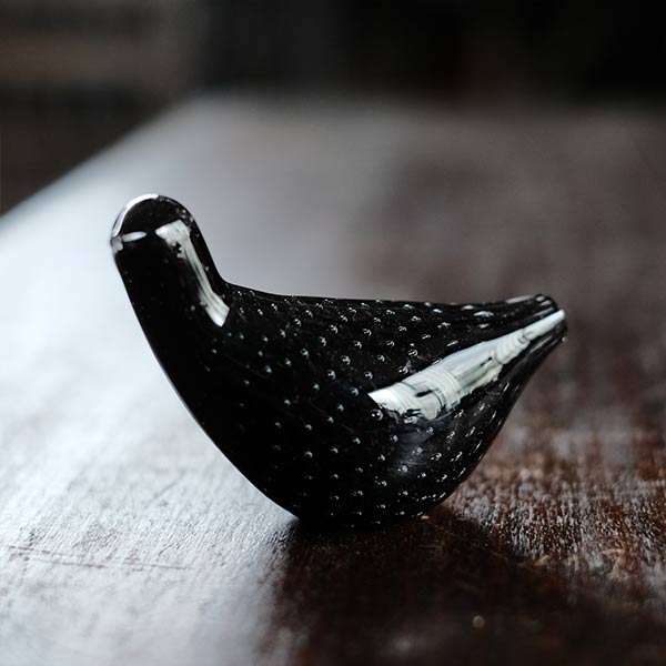 Vicke Lindstrand（ヴィッケ・リンドストランド）ガラスの鳥（黒